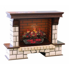 Каминокомплект RealFlame Stone New 26 AO с очагом 3D Silva Log 26 (со вставкой Brick)