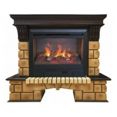 Каминокомплект RealFlame Stone Brick с очагом 3D Helios