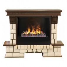 Каминокомплект RealFlame Stone New с очагом 3D Cassette 630 (чёрная вставка)