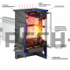 Печь-камин Везувий ПК-01 с плитой и Т/О (Дверь: 270, Облицовка: Красный кафель)